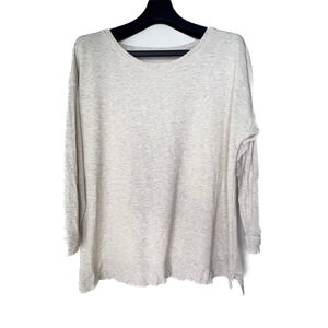 Soft Surroundings Oatmeal Heather Knit Pullover Top Womens Sz XL Soft Minimalist